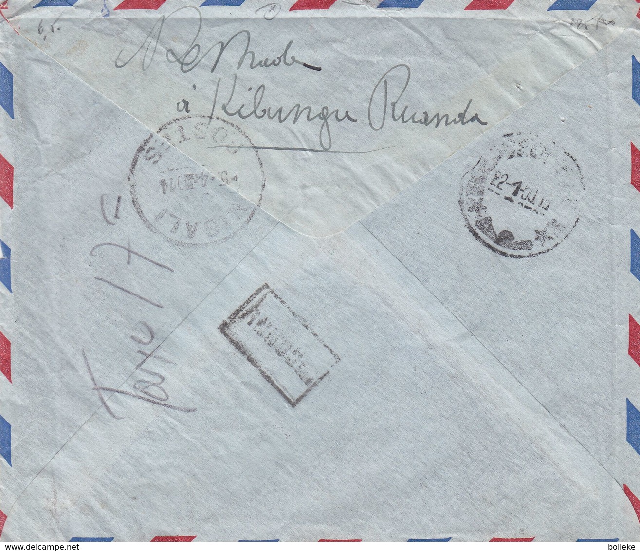 Ruanda Urundi - Lettre Taxée De 1950 ° - OblitUsumbura - Exp Vers Paris - Taxée De 17 FF - Annulation Cachet Facteur - Lettres & Documents