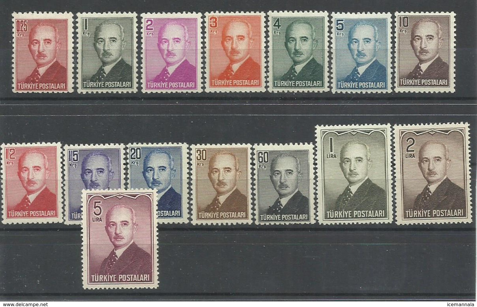 TURQUIA YVERT  1060/74     MH  * - Unused Stamps