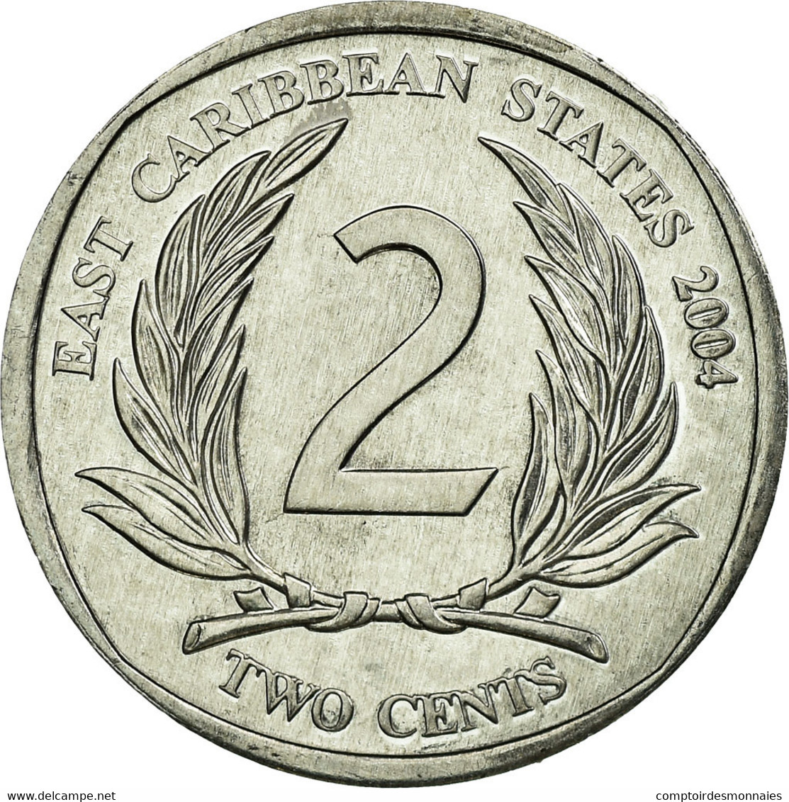 Monnaie, Etats Des Caraibes Orientales, Elizabeth II, 2 Cents, 2004, British - Caraïbes Orientales (Etats Des)