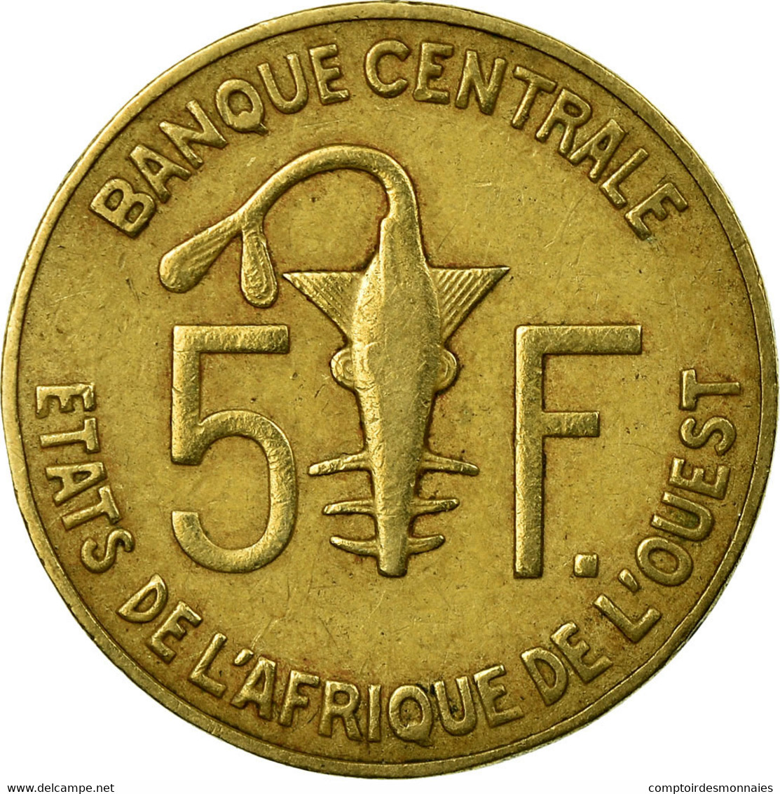 Monnaie, West African States, 5 Francs, 2004, TTB, Aluminum-Nickel-Bronze, KM:2a - Côte-d'Ivoire