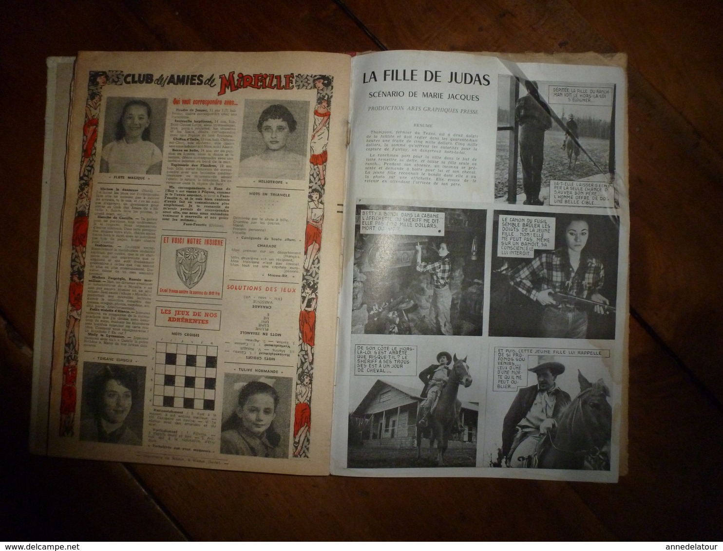 Année 1956  (N° 121- 122- 123 - 124 - 125 - 126- 127 - 128 - 129 - 130 )  de MIREILLE le journal préféré des fillettes