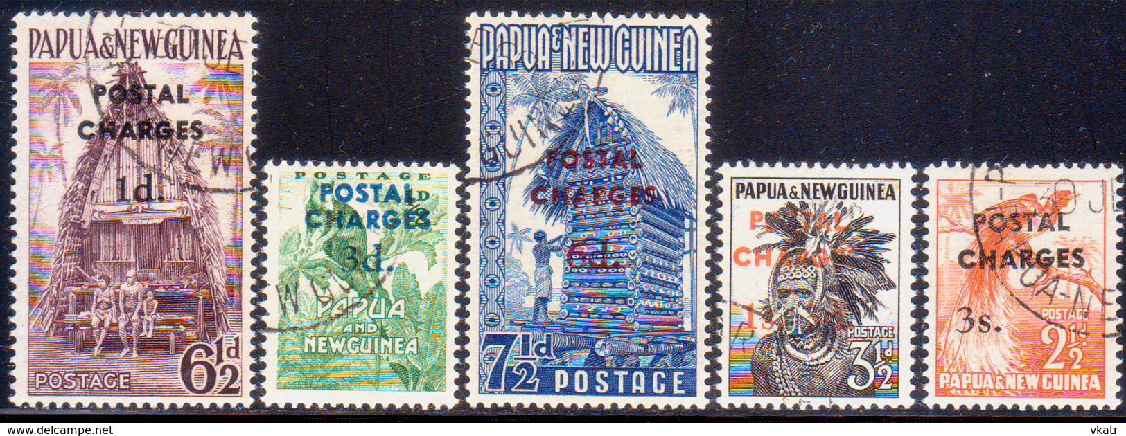 PAPUA NEW GUINEA 1960 SG #D2-D6 Compl.set Used Postage Due - Papouasie-Nouvelle-Guinée