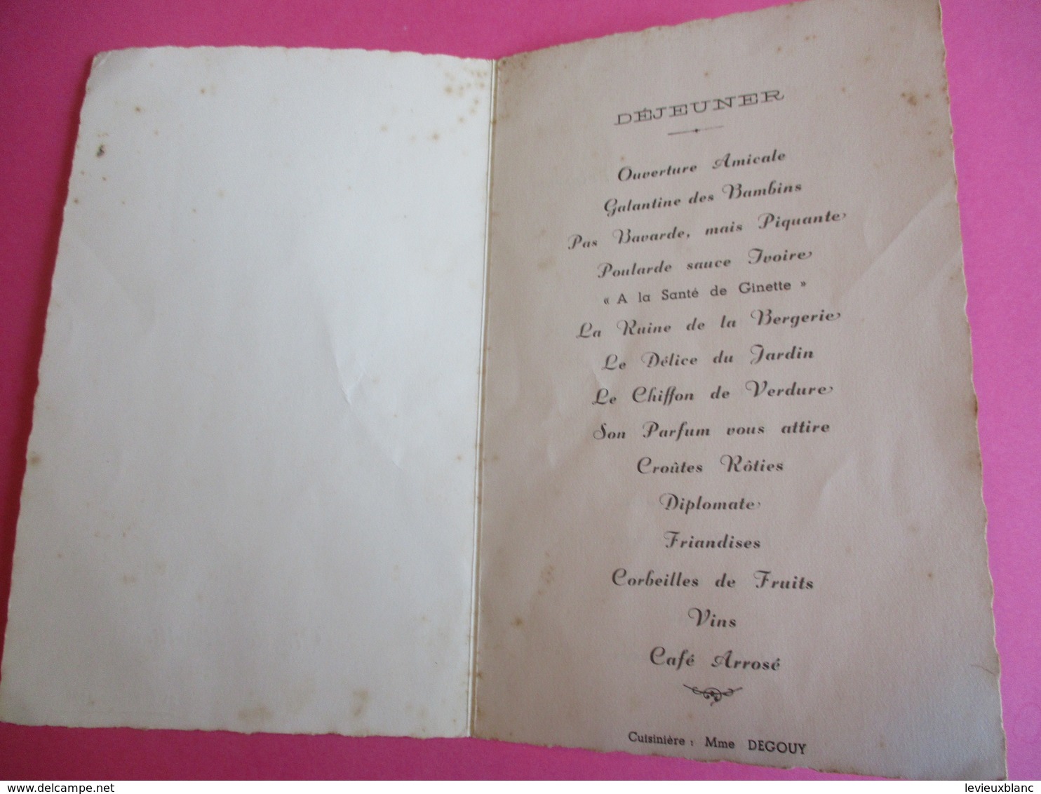 Menu De Repas De Première  Communion/Déjeuner-Diner/Ginette LETELLIER/François Boulet/Forges Les Eaux/1952  MENU259 - Menus