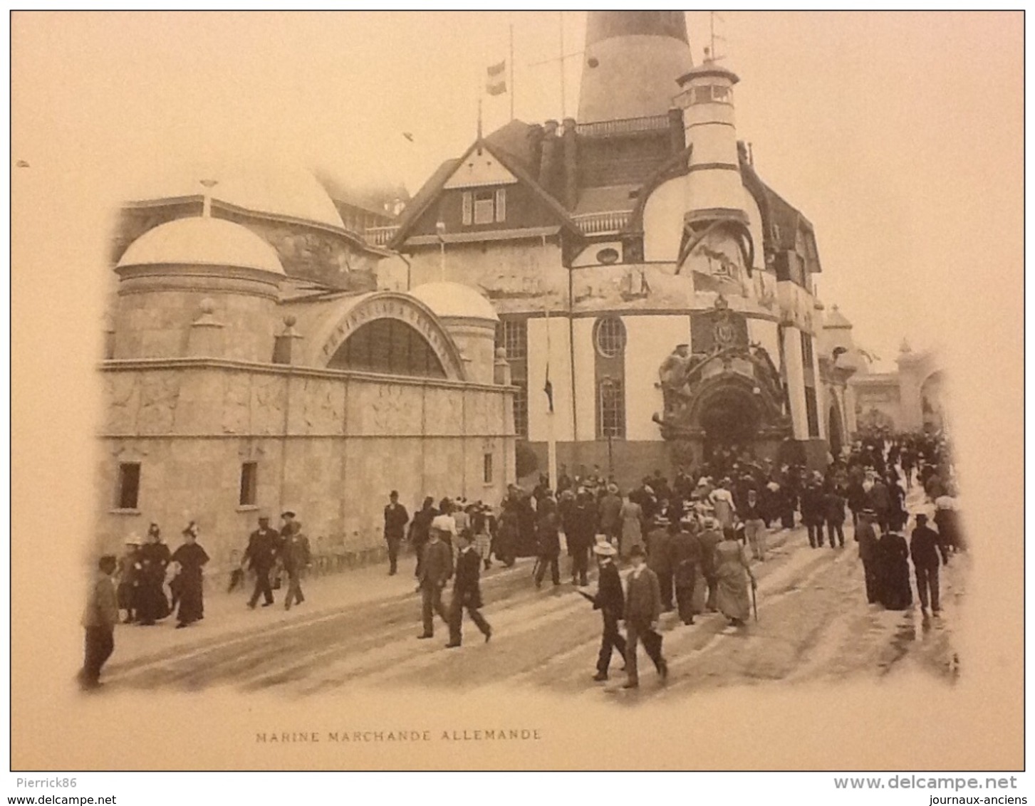 SUPERBE PHOTO ( HÉLIOTYPIE ) PARIS  1900 PAVILLON MARINE MARCHANDE ALLEMANDE PARIS 1900 EXPOSITION UNIVERSELLE - Documents Historiques