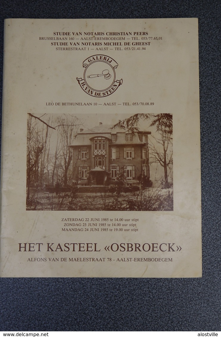 Aalst  Kasteel Osbroek Verkoops Cataloog 1985 Geillustreerd - Documents Historiques