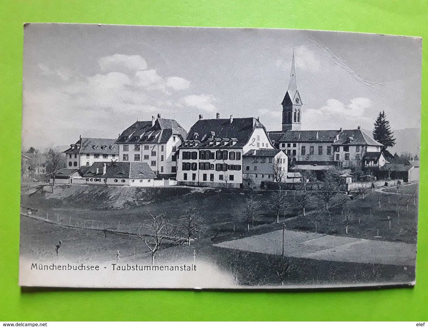 MUNCHENBUCHSEE,Bern Schweiz / Suisse,Taubstummenanstalt.Tennis Court Cachet AMBULANT BAHNPOST, 1929 > BERLIN STEGLITZ TB - Court