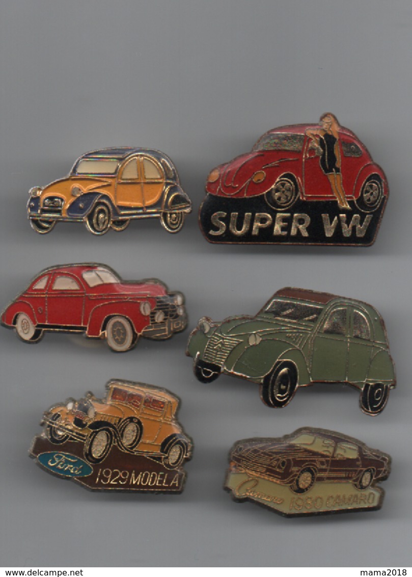 Lot 6 Pin's   2 CV   Coccinelle  Super WW - Autres & Non Classés