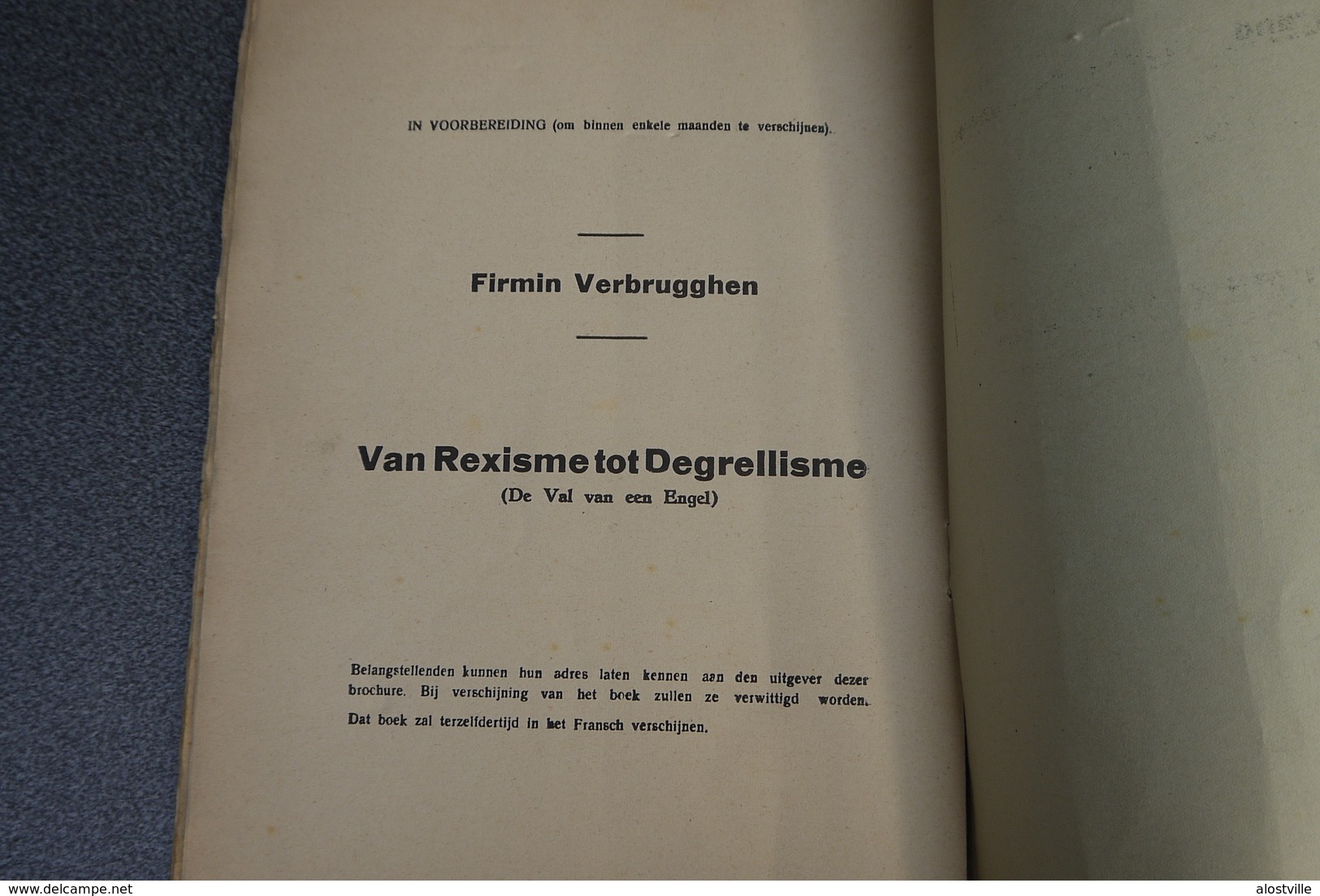 Aalst Rexisme " Toen Rex Klein Was " Firmin Verbrugghen Contra Rex Liberaal Zeer Zeldzame Brochure 1937 Leon Degrelle - Documents Historiques