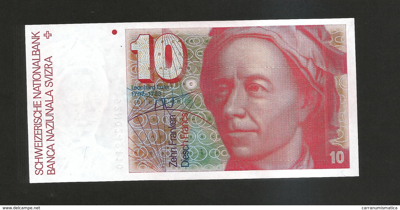 SVIZZERA / SUISSE - NATIONAL BANK - 10 FRANCS / L. EULER - Suisse