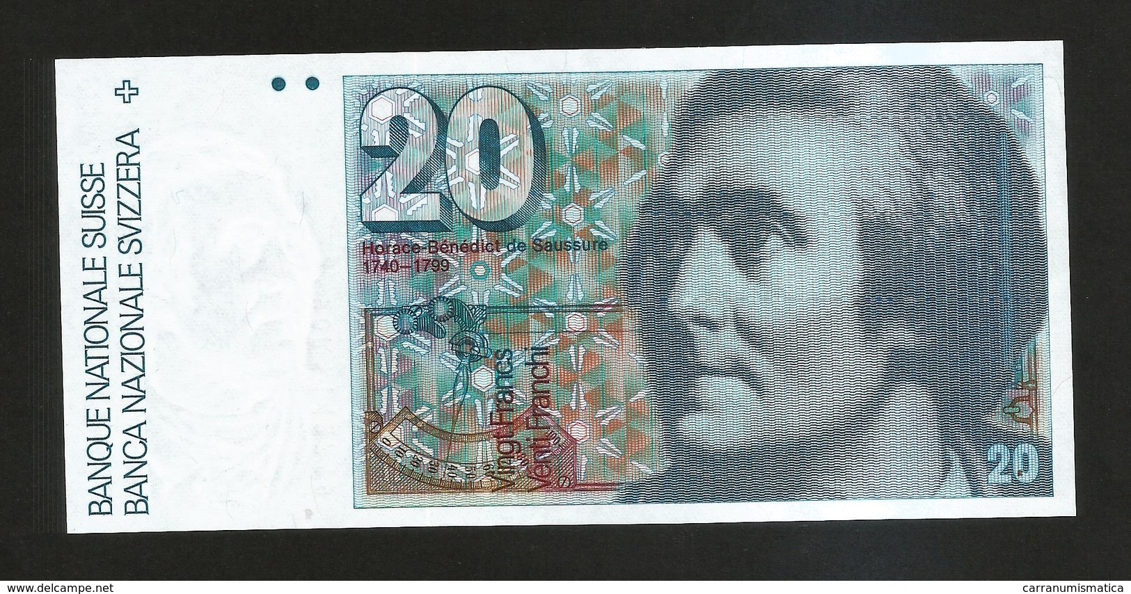 SVIZZERA / SUISSE - NATIONAL BANK - 20 FRANCS / SAUSSURE - Suisse