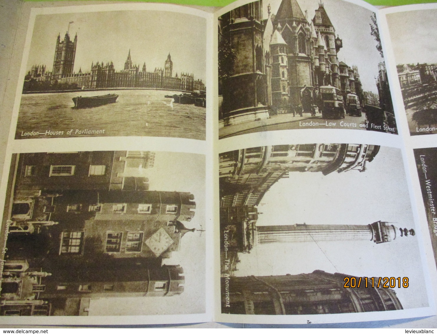 Souvenir Letter Card Of LONDON/Superb Rare Old 12 View Sépia Photogravure Letter-Card-London/ 1946        IMA540 - Houses Of Parliament