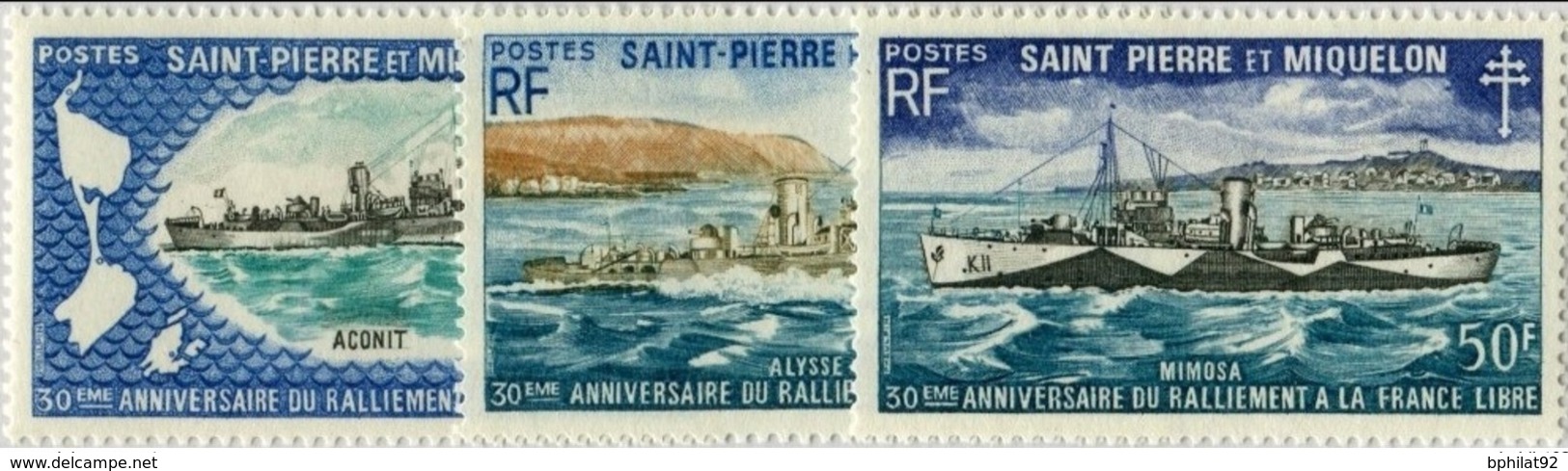 !!! ST PIERRE & MIQUELON N°414/416 SERIE RALLIEMENT A LA FRANCE LIBRE NEUVE LUXE - Ongebruikt