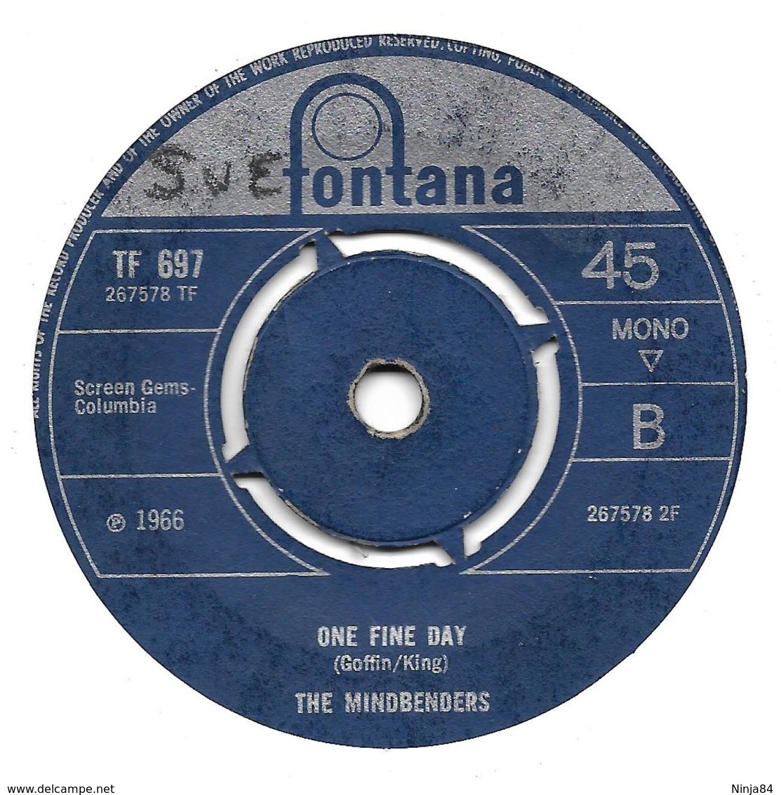 SP 45 RPM (7")   The Mindbenders  "  Can't Live With You, Can't Live Without You  " Angleterre - Rock