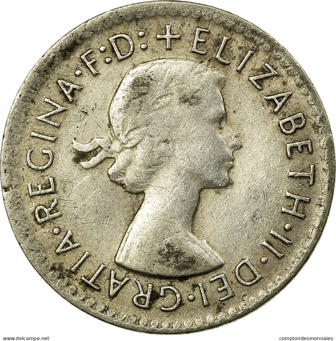 Monnaie, Australie, Elizabeth II, Threepence, 1955, Melbourne, TTB, Argent - Threepence