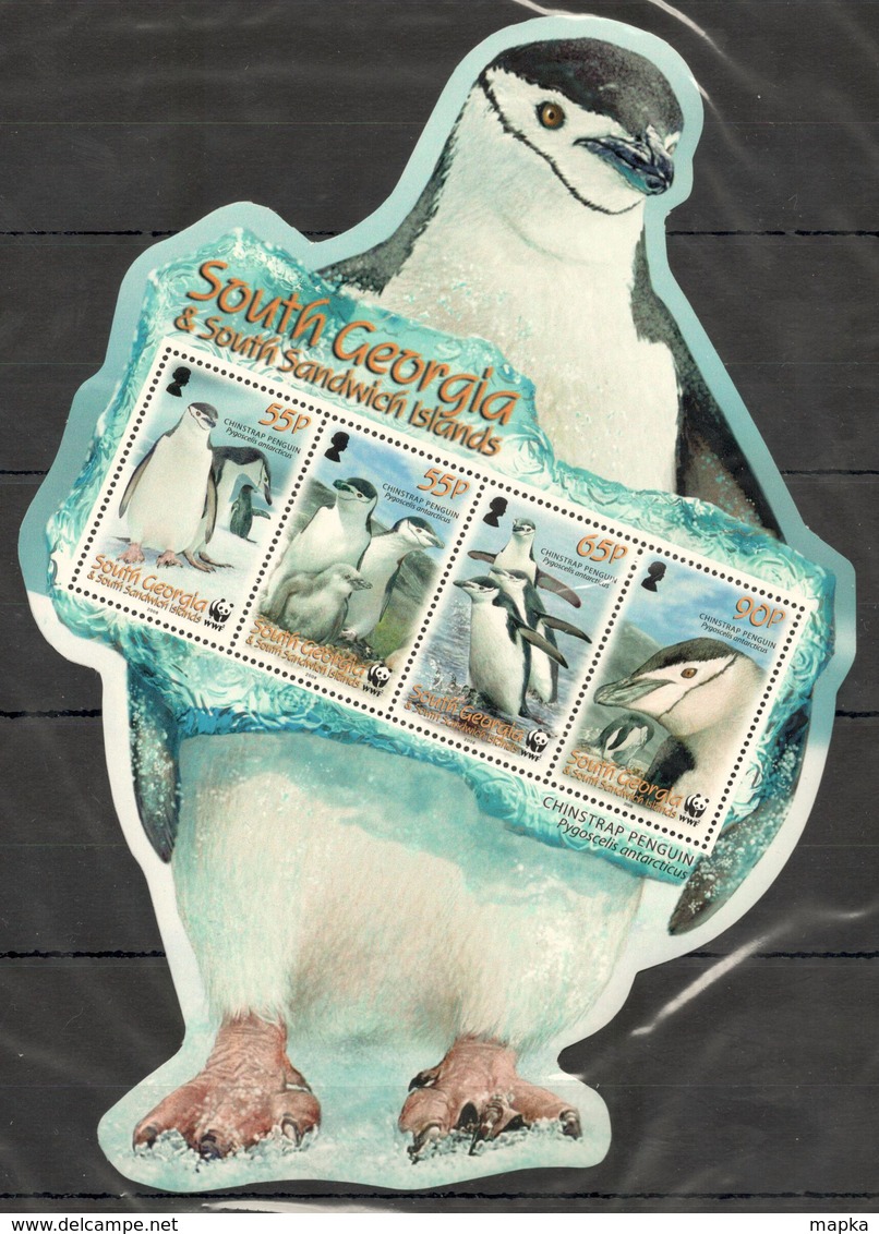 UU732 2008 SOUTH GEORGIA WWF FAUNA BIRDS PENGUINS !!! MICHEL 11,5 EURO !!! 1KB MNH - Autres & Non Classés