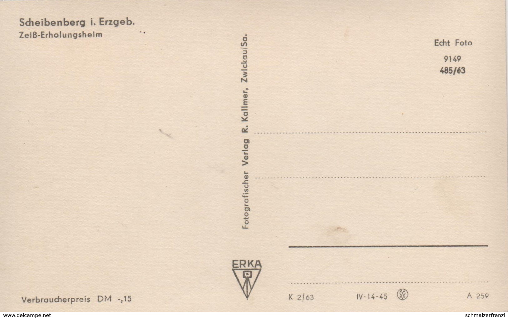 AK Scheibenberg Zeiß Erholungsheim FDGB Ferienheim A Elterlein Schlettau Crottendorf Annaberg Jena Erzgebirge DDR - Scheibenberg