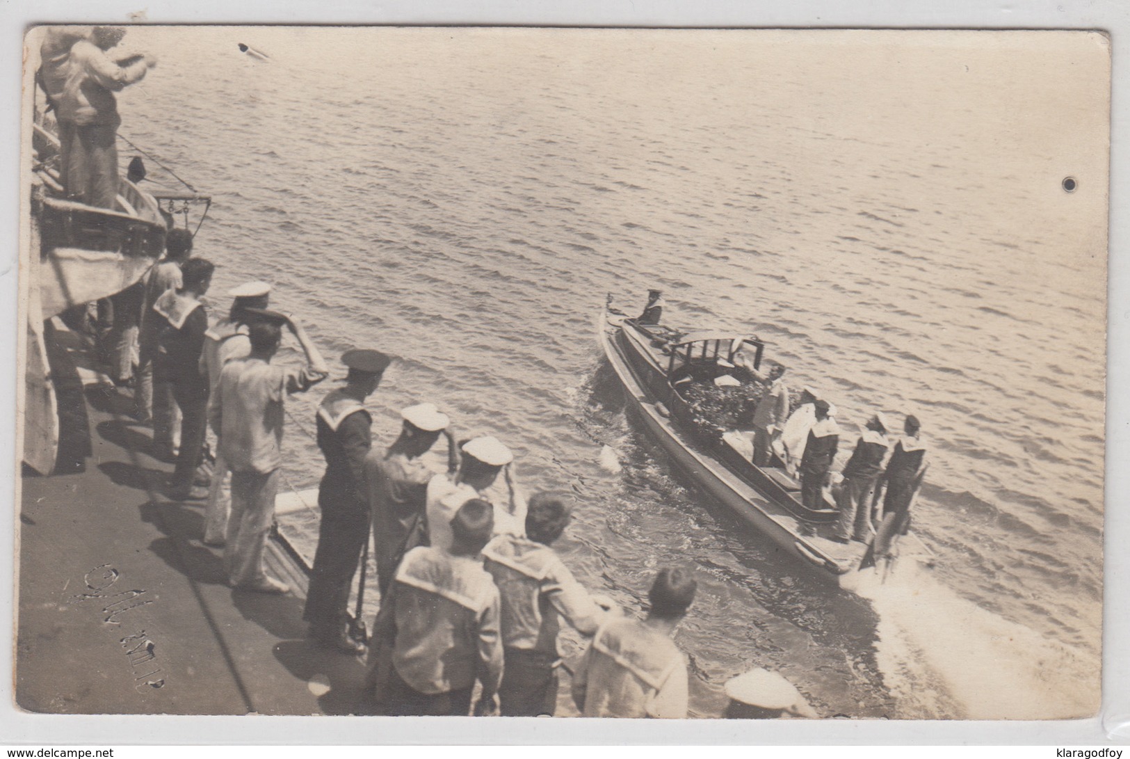 WW1 K.u.k. Austro-Hungarian Navy Sailors Saluting Officers 1918 B190410 - Krieg, Militär