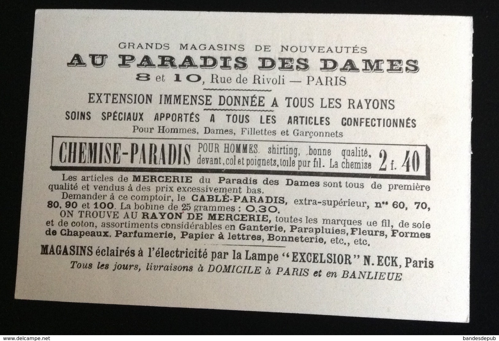 Paris Paradis Dames Rue Rivoli Chromo Dorée Egypte Nil Promenade Barque - Autres & Non Classés