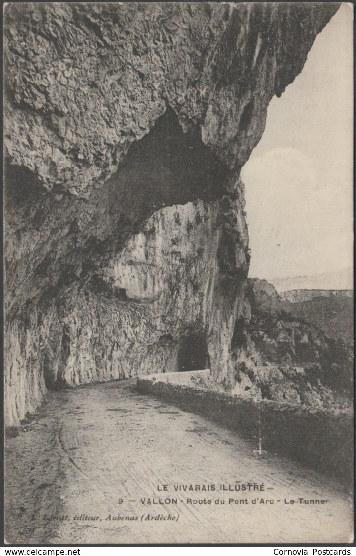 Le Tunnel, Route De Pont D'Arc, Vallon, C.1910s - Larrat CPA - Vallon Pont D'Arc
