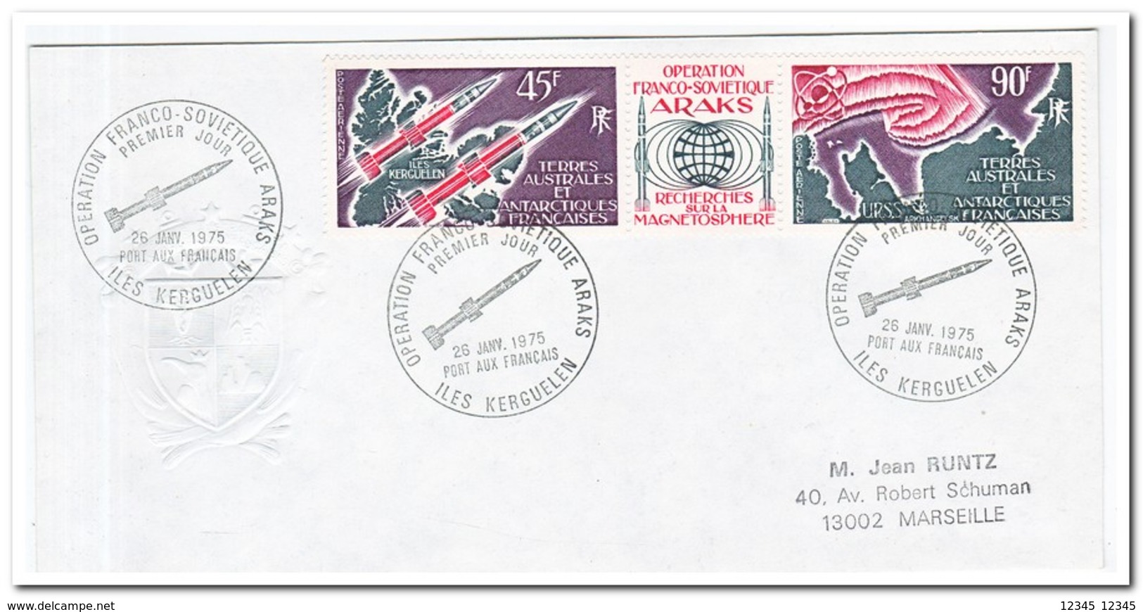 Frans Antarctica 1975, FDC, French-Soviet Cooperation In The Exploration Of The Earth's Magnetic Field - FDC