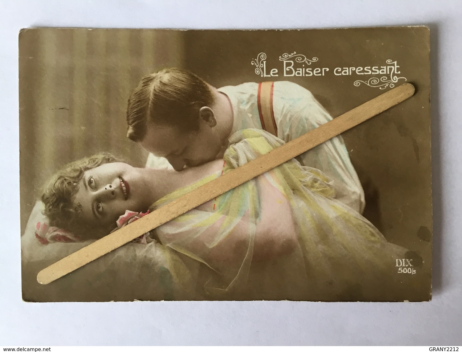 COUPLE ART DECO  EROTIQUE SEXY « Le Baiser Caressant »1918 ( DIX 500/s) - Koppels