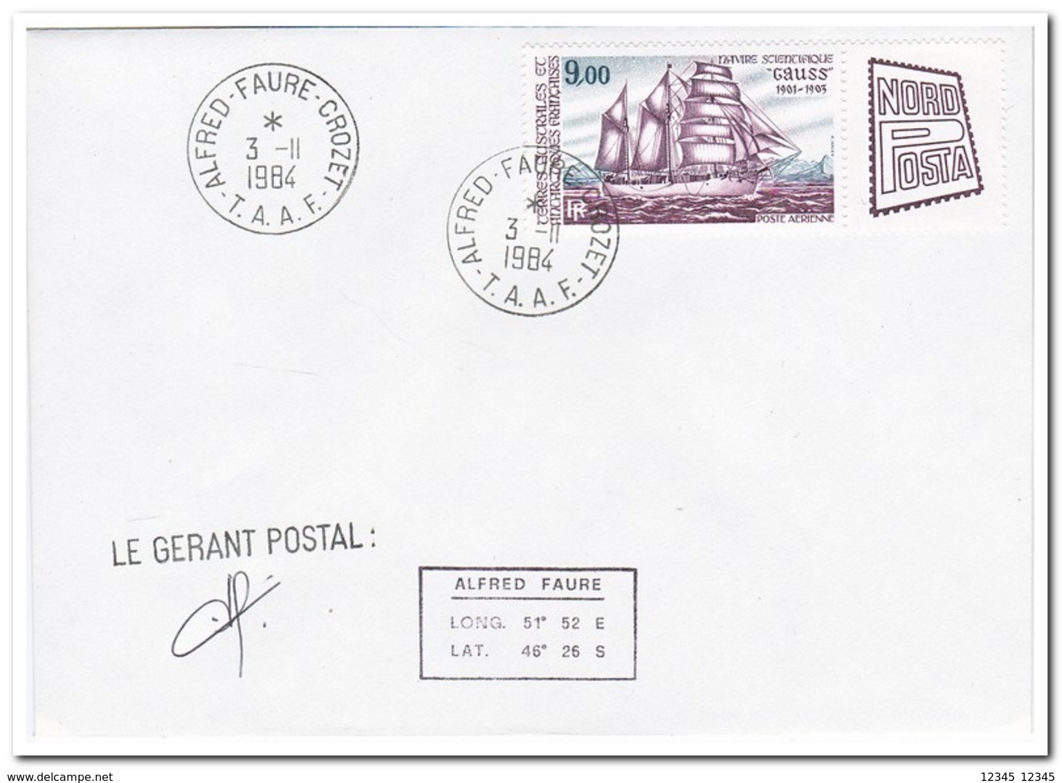 Frans Antarctica 1984, Stamp Exhibition NORDPOSTA, Hamburg ( Signature ) - FDC