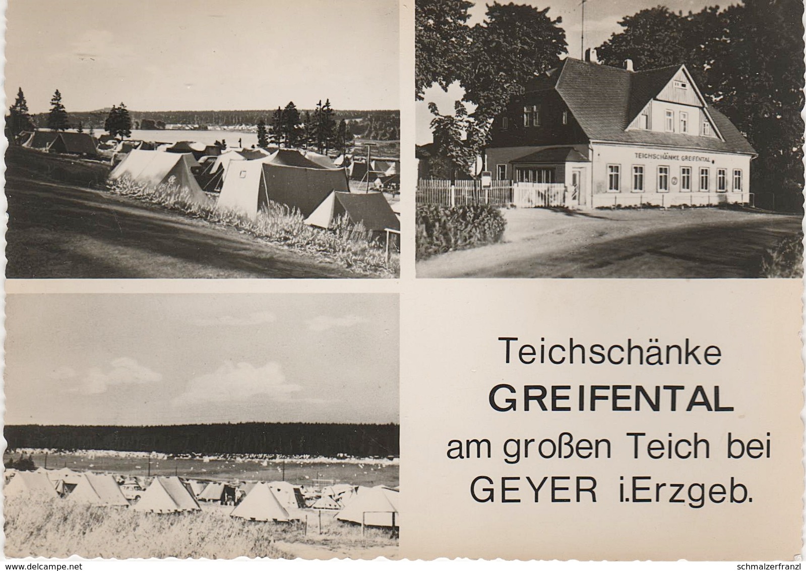 AK Geyer Gasthof Teichschänke Greifental Großer Teich Campingplatz Greifensteine A Thum Jahnsbach Erzgebirge DDR - Geyer