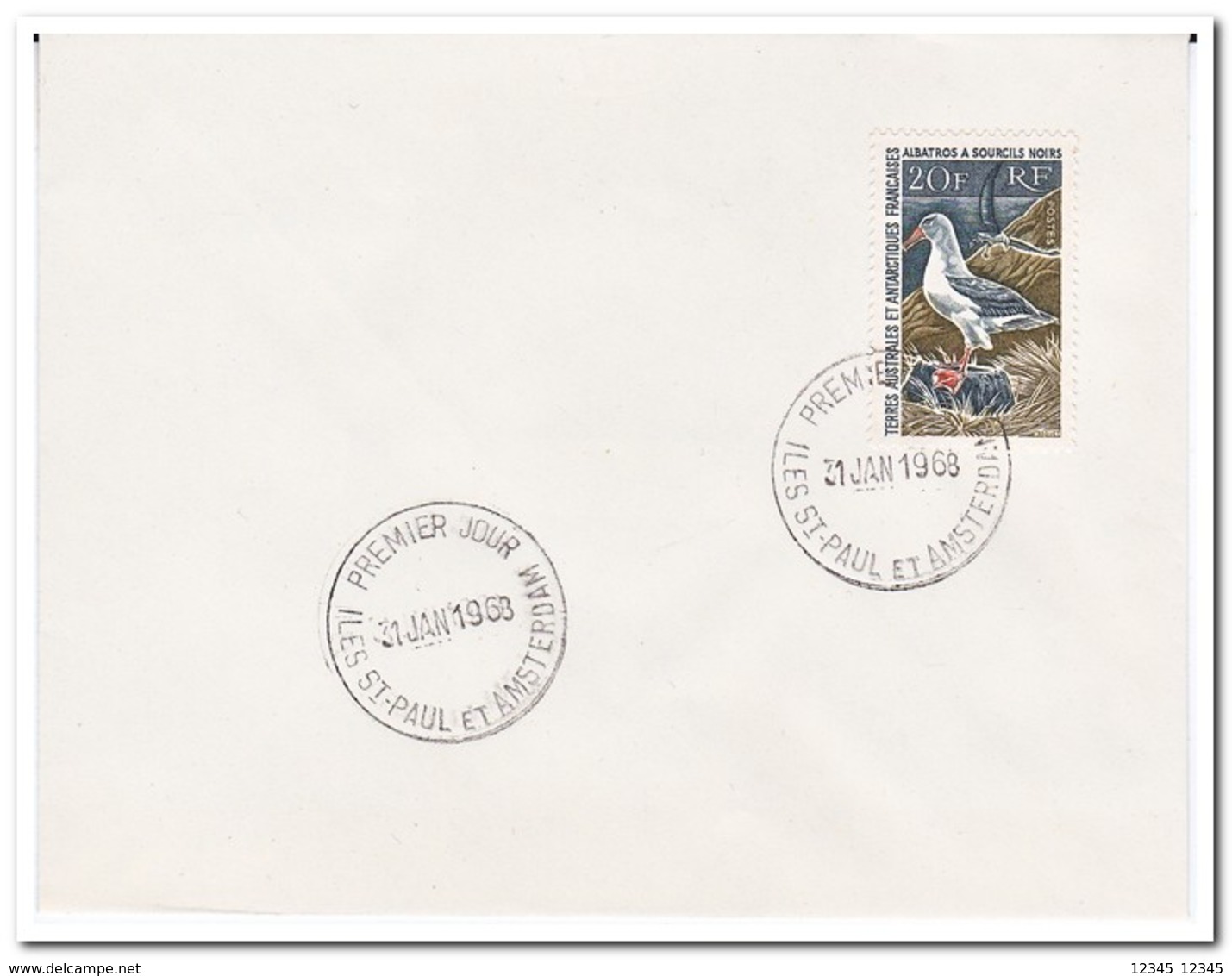 Frans Antarctica 1968, FDC, Birds - FDC