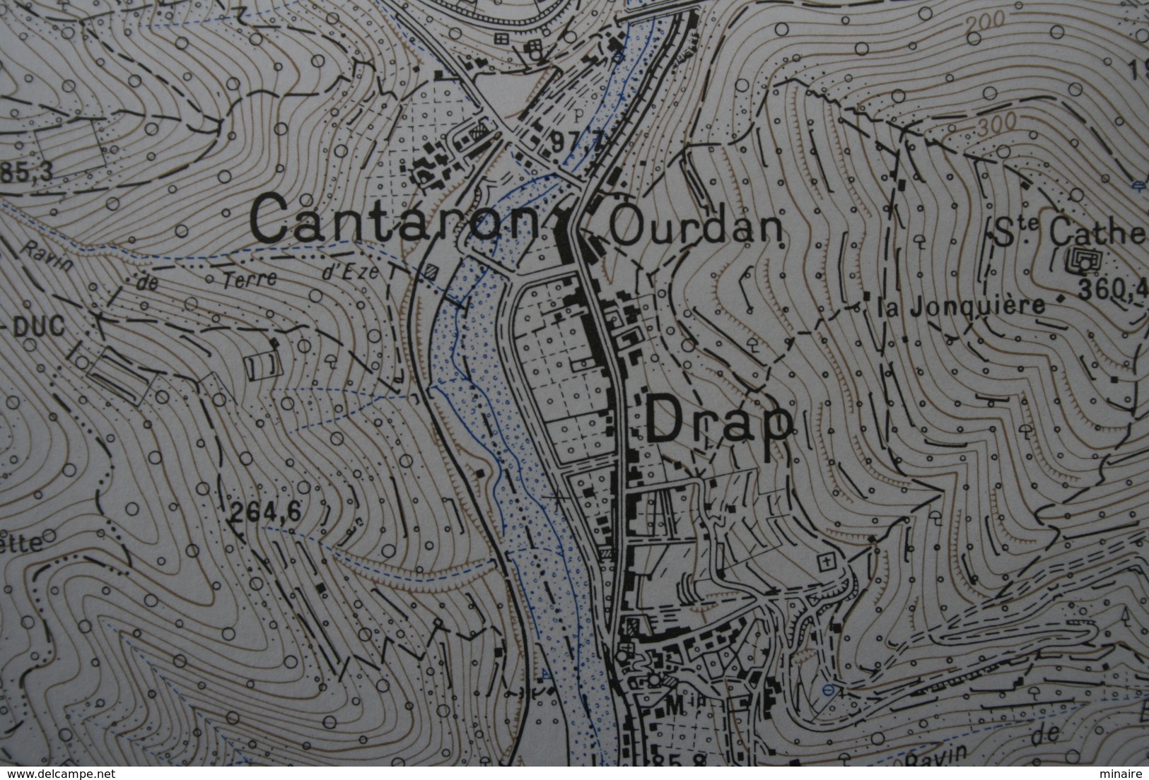 Carte 1/20 000 Editée 1957 MENTON 6 (Vallée Du Paillon, De Drap à Contes, Blausasc, Trinité-Victor) -bon état - Cartes Topographiques