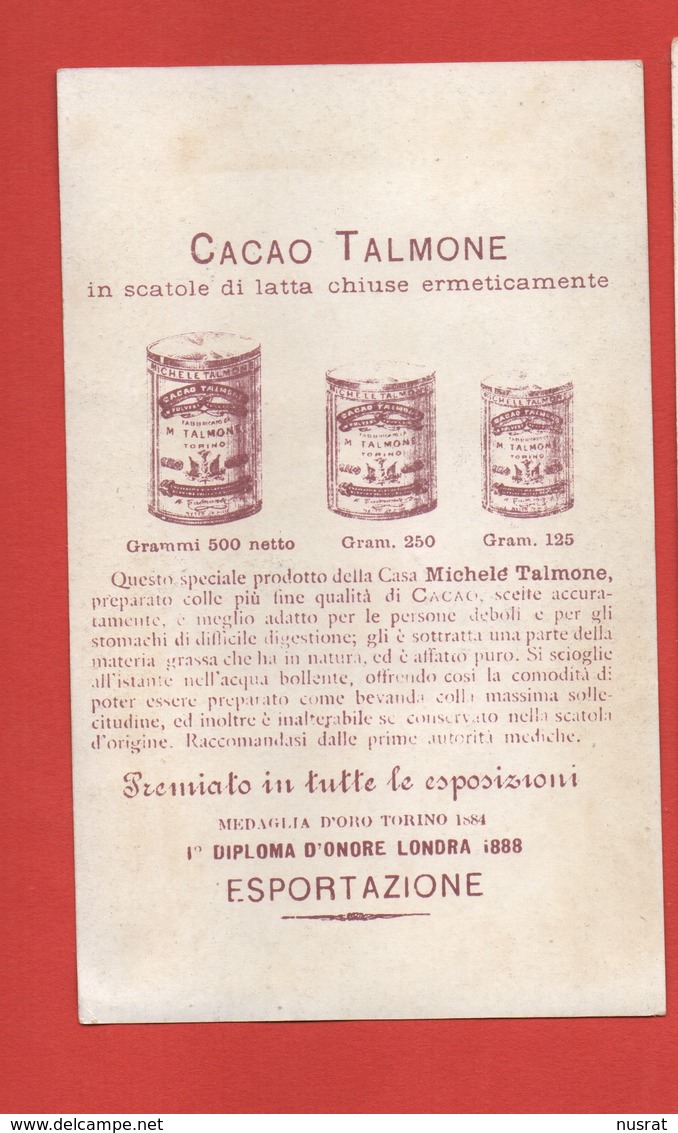 Chromo Argenté Grand Format Cacao Michele Talmone, Torino - Autres & Non Classés