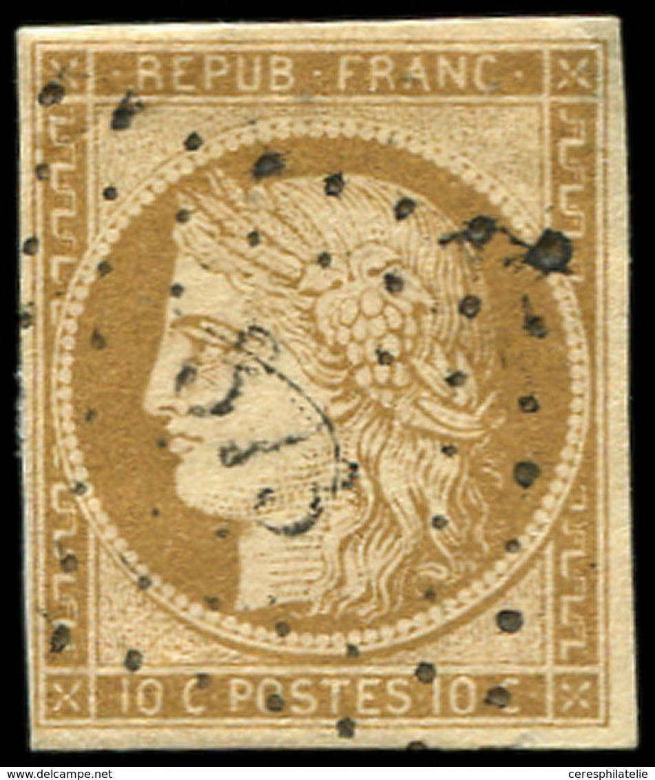 EMISSION DE 1849 - 1    10c. Bistre-jaune, Oblitéré PC 873 Sur Support, TB - 1849-1850 Ceres