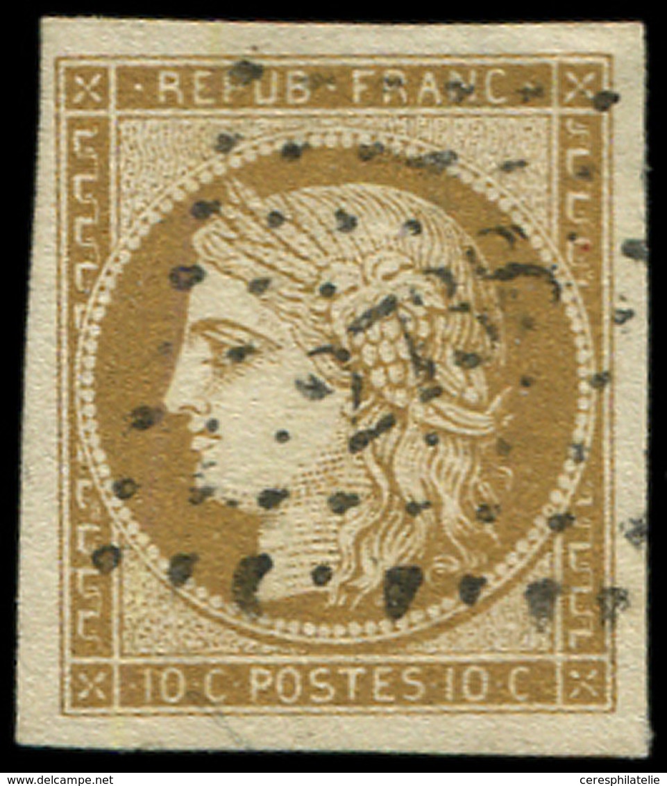 EMISSION DE 1849 - 1b   10c. Bistre-VERDATRE, Obl. PC 2738, Grandes Marges, Superbe. C - 1849-1850 Ceres