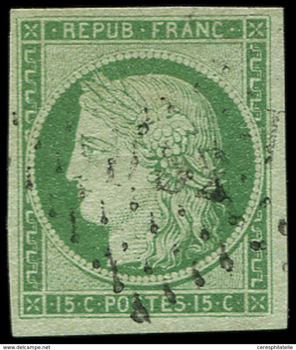 EMISSION DE 1849 - 2    15c. Vert, Obl. PC DS2, TB/TTB. C - 1849-1850 Cérès