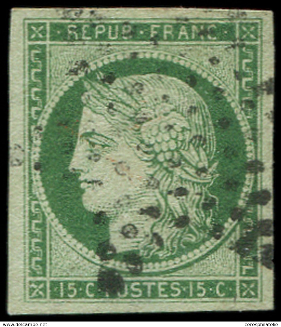 EMISSION DE 1849 - 2b   15c. Vert FONCE, Obl. ETOILE, TTB. Br - 1849-1850 Ceres