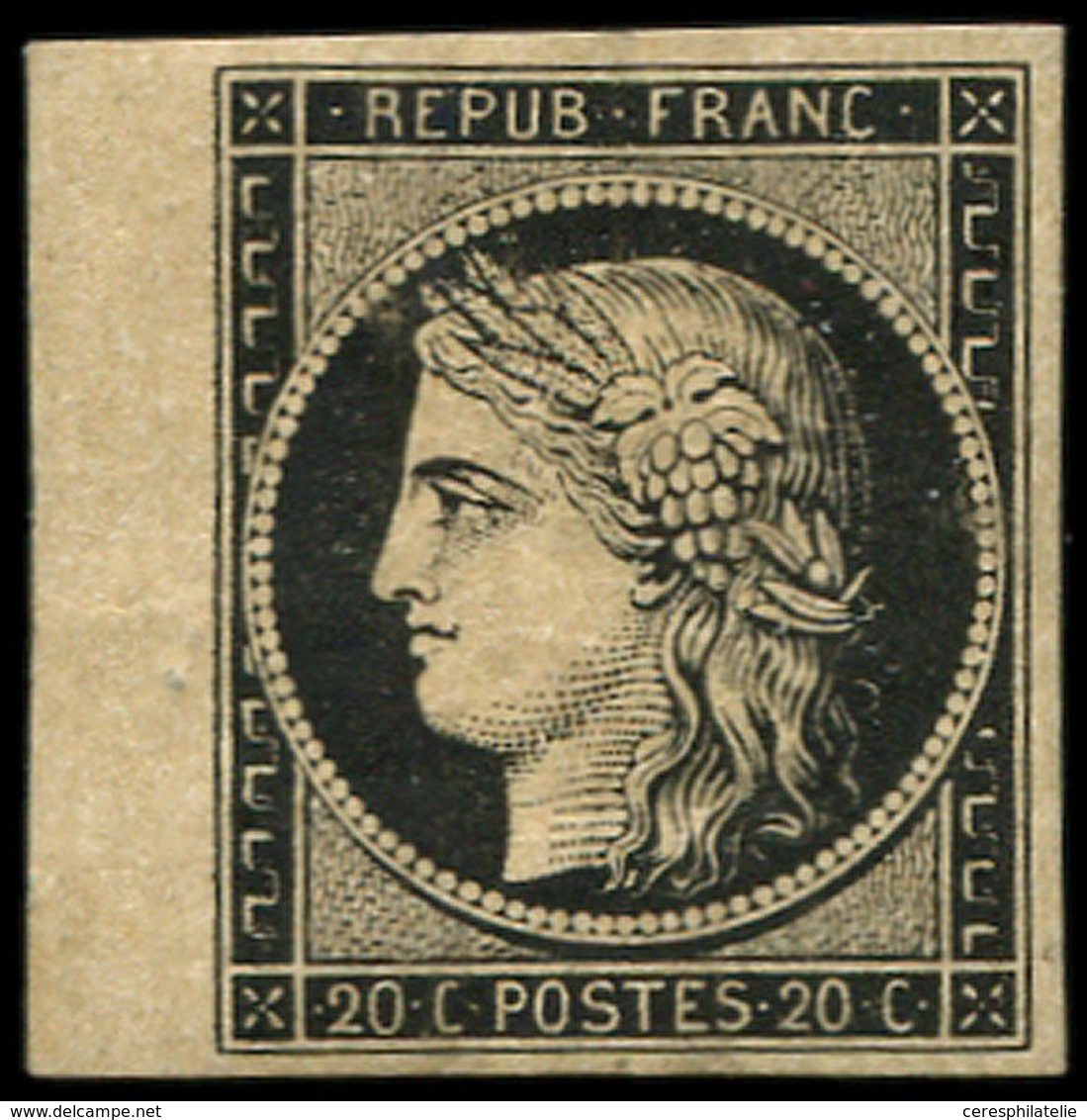 * EMISSION DE 1849 - 3    20c. Noir Sur Jaune, Petit Bdf, Forte Ch., Sinon TB - 1849-1850 Ceres