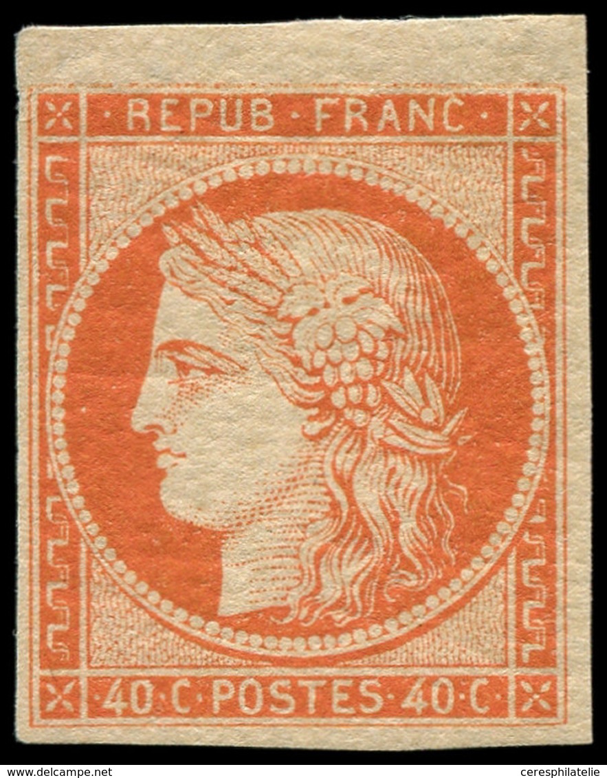 * EMISSION DE 1849 - 5    40c. Orange, Petit Bdf, Inf. Trace De Ch., TTB. C - 1849-1850 Ceres