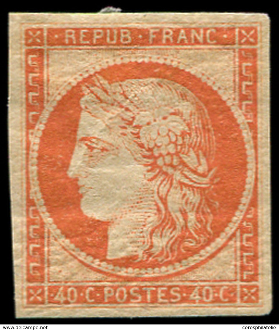 * EMISSION DE 1849 - 5A   40c. Orange Foncé, Gomme Brunâtre Caractéristique, Très Frais, TTB - 1849-1850 Cérès