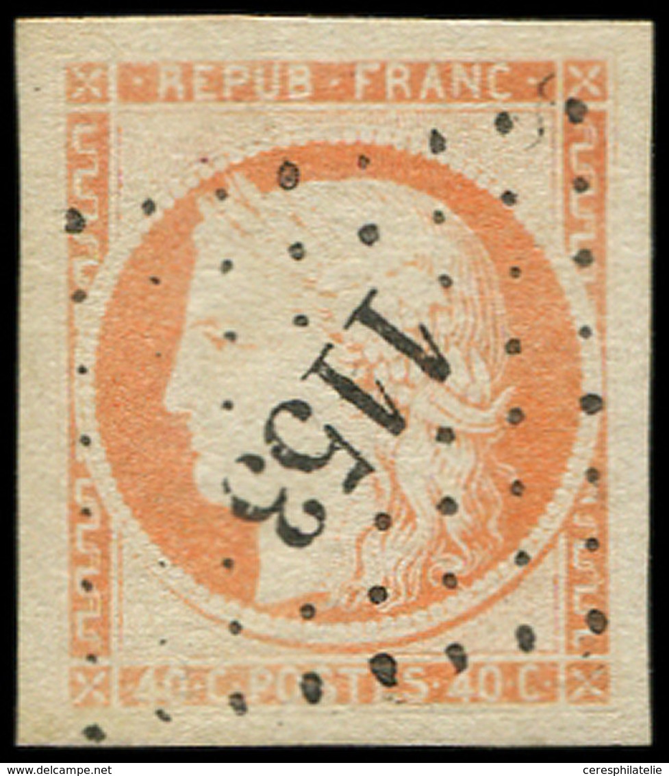 EMISSION DE 1849 - 5    40c. Orange, Obl. PC 1153, Superbe - 1849-1850 Cérès