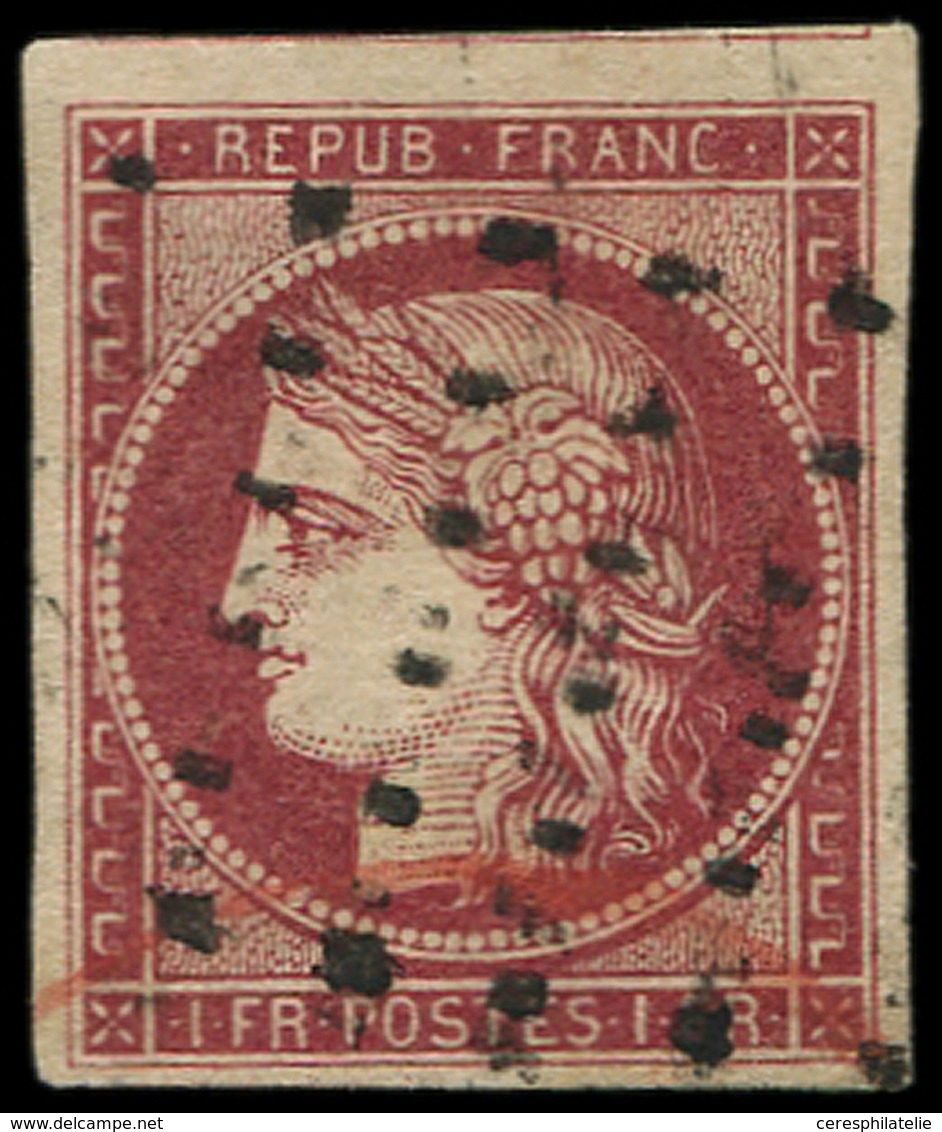 EMISSION DE 1849 - 6     1f. Carmin, Obl. GROS POINTS, TB. C - 1849-1850 Ceres