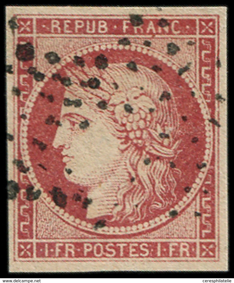 EMISSION DE 1849 - 6     1f. Carmin, FAUX SPERATI, Obl. Etoile, TB - 1849-1850 Ceres