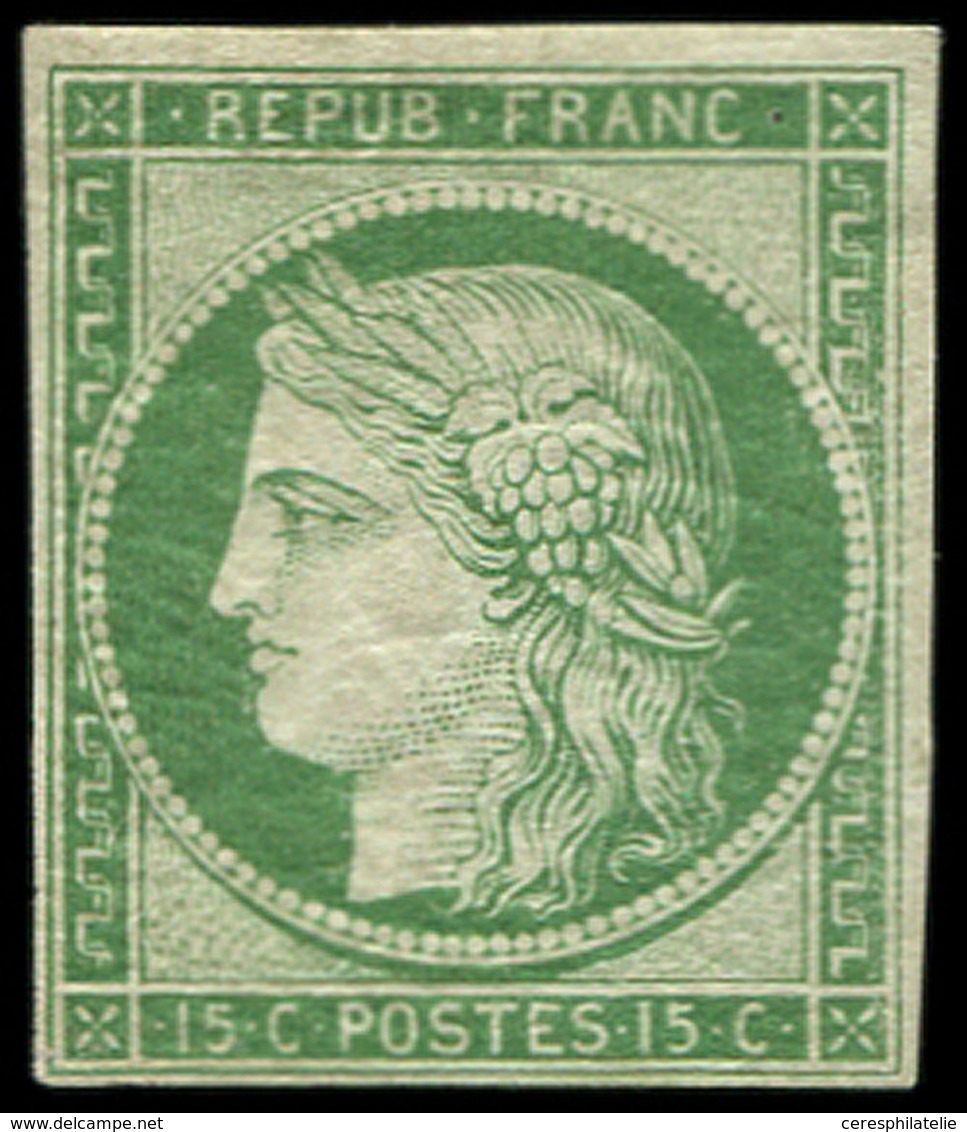 * EMISSION DE 1849 - R2e  15c. Vert Clair, REIMPRESSION, TB - 1849-1850 Cérès