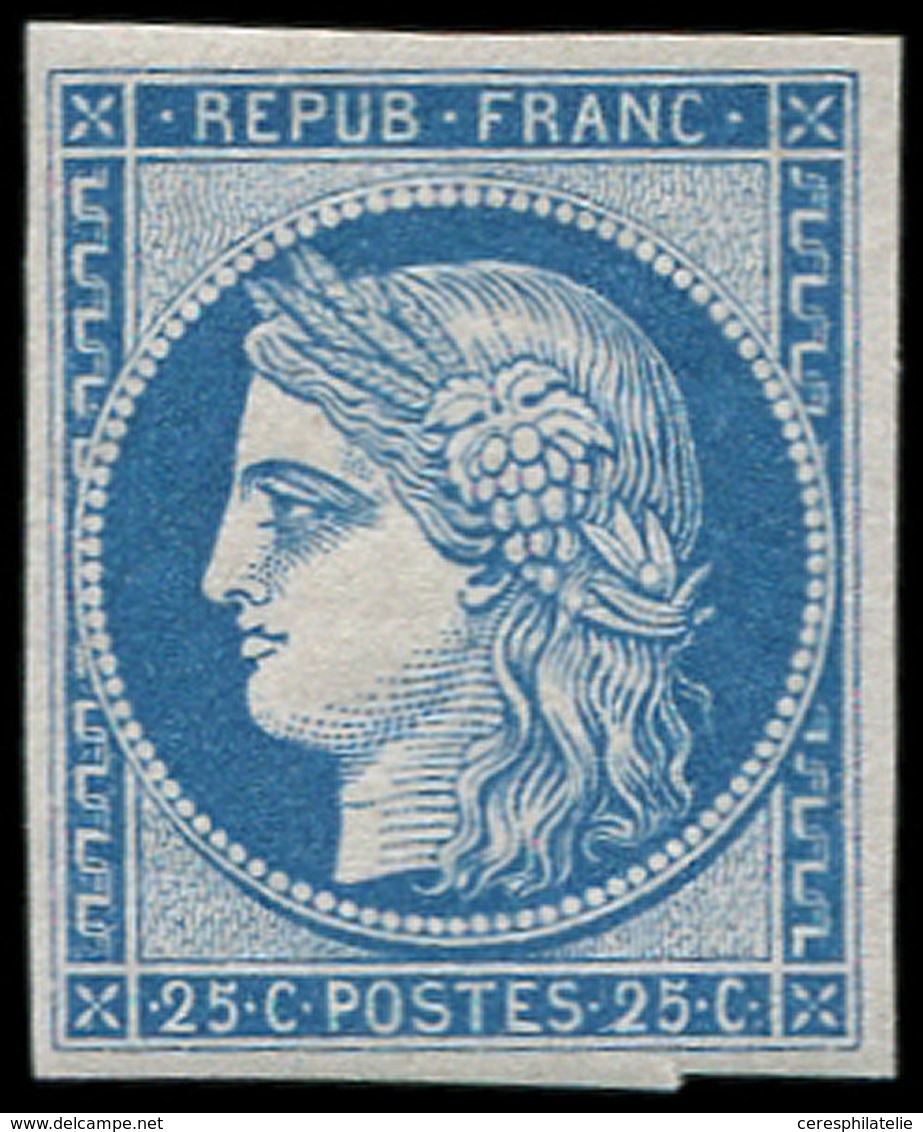 * EMISSION DE 1849 - R4d  25c. Bleu, REIMPRESSION, Frais Et TB - 1849-1850 Cérès