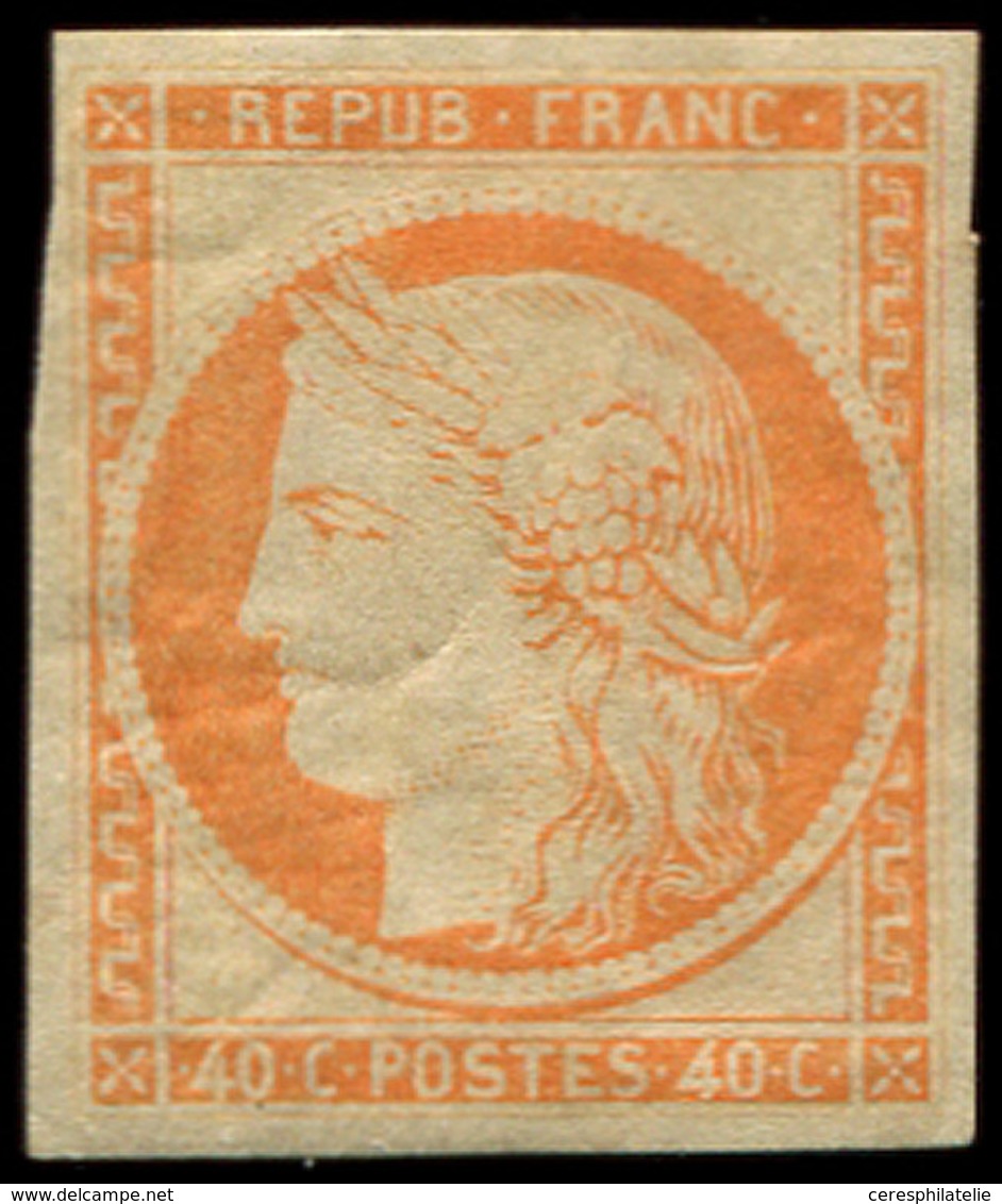 * EMISSION DE 1849 - R5g  40c. Orange, REIMPRESSION, Ch. Un Peu Forte, TB - 1849-1850 Cérès