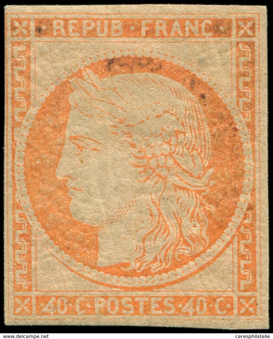 * EMISSION DE 1849 - R5h  40c. Orange, REIMPRESSION Avec 4 RETOUCHE, Filet Intact, RR, TB. C - 1849-1850 Ceres