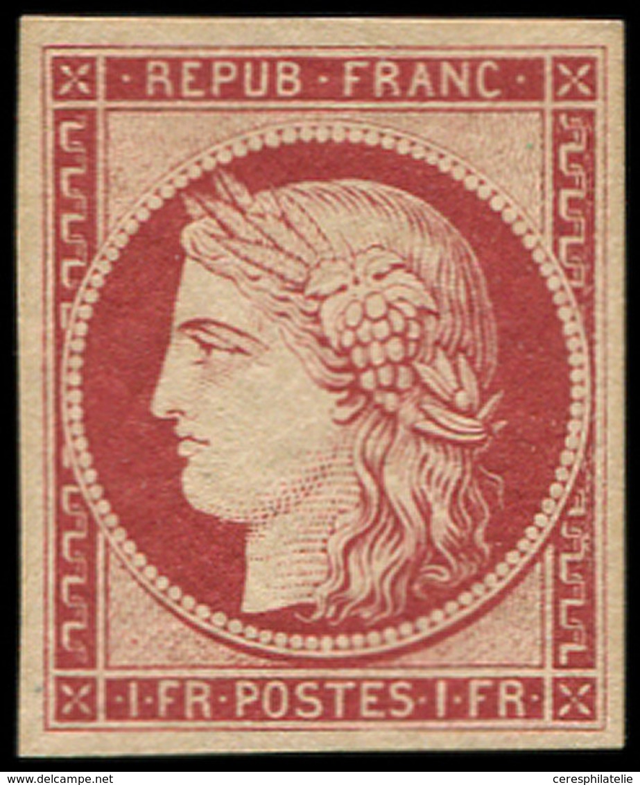 ** EMISSION DE 1849 - R6f   1f. Carmin, REIMPRESSION, Fraîcheur Postale, TB - 1849-1850 Cérès