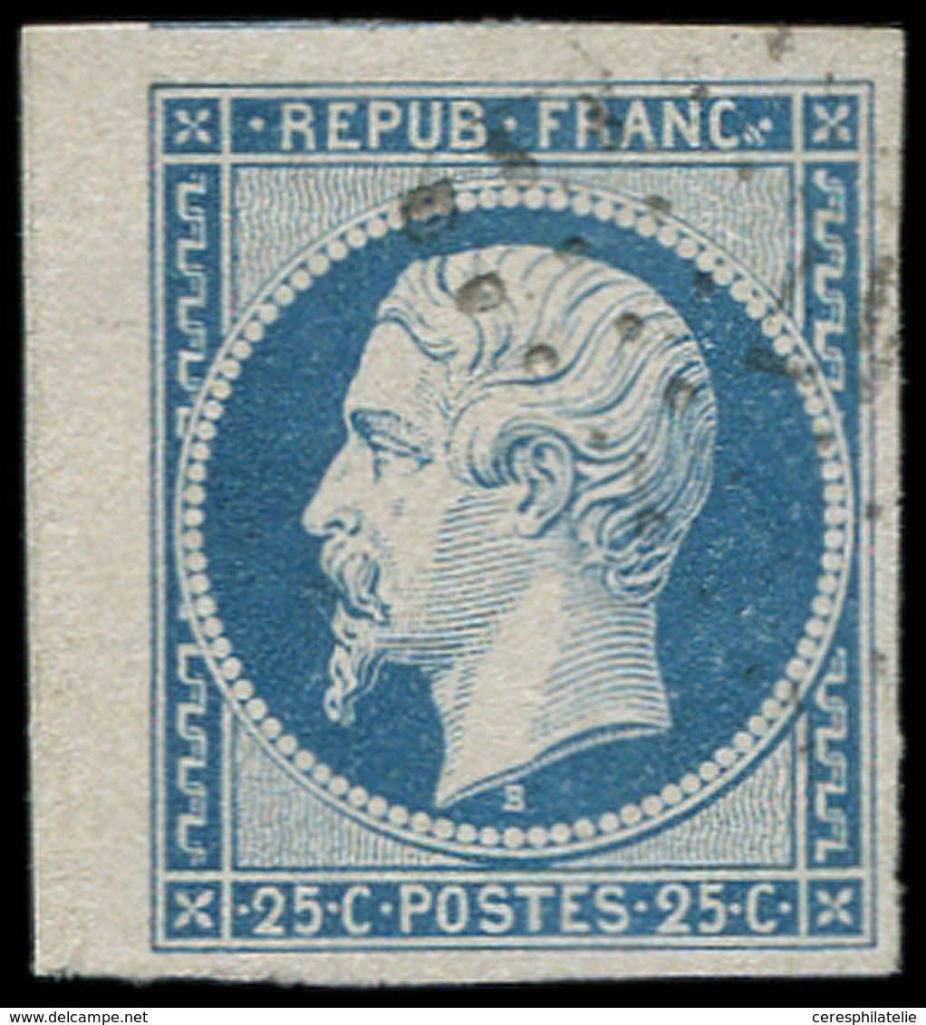 PRESIDENCE - 10   25c. Bleu, Petit Bdf, Amorce De Voisin En Haut, Obl. PC, Frappe Légère, Effigie Dégagée, Superbe - 1852 Luigi-Napoleone