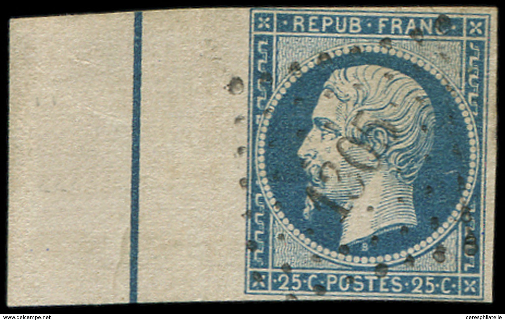 PRESIDENCE - L10b 25c. Bleu Foncé, Avec FILET D'ENCADREMENT, Obl. PC 1305, Pelurage, Sinon TB - 1852 Louis-Napoleon