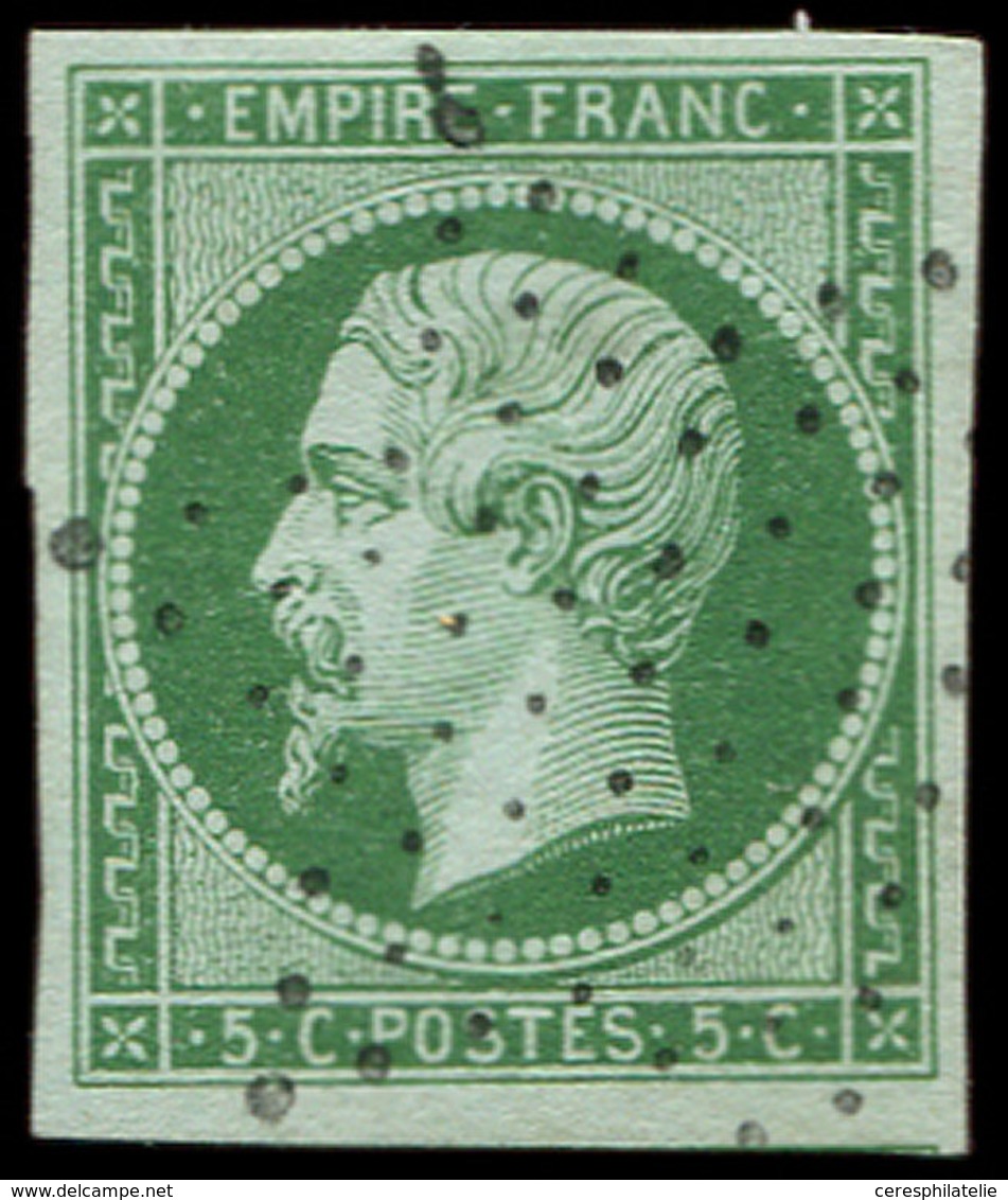 EMPIRE NON DENTELE - 12    5c. Vert, Obl. ETOILE, Frappe Légère, TTB - 1853-1860 Napoleon III