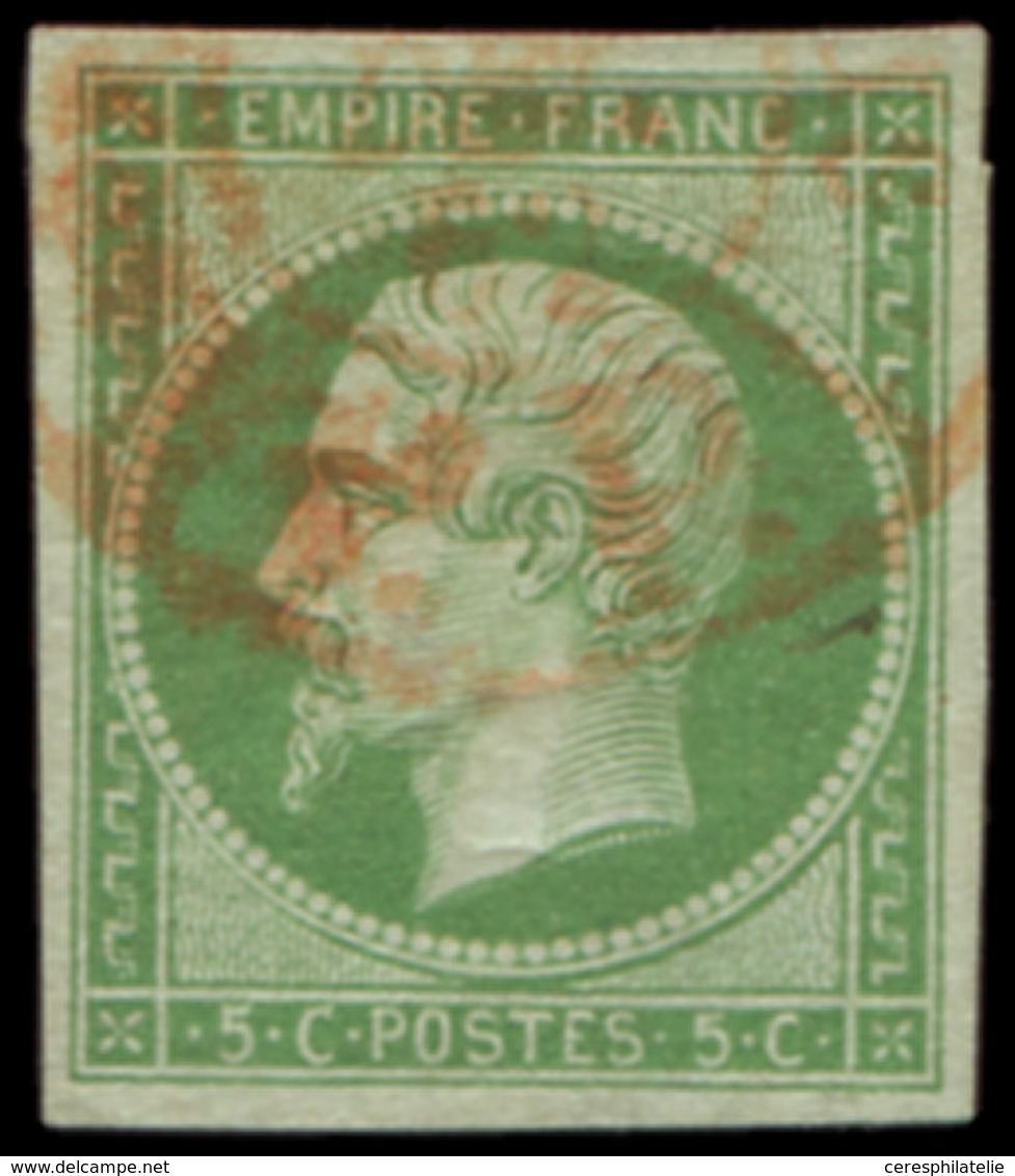 EMPIRE NON DENTELE - 12    5c. Vert, Obl. Càd ROUGE Des Imprimés, TB - 1853-1860 Napoléon III