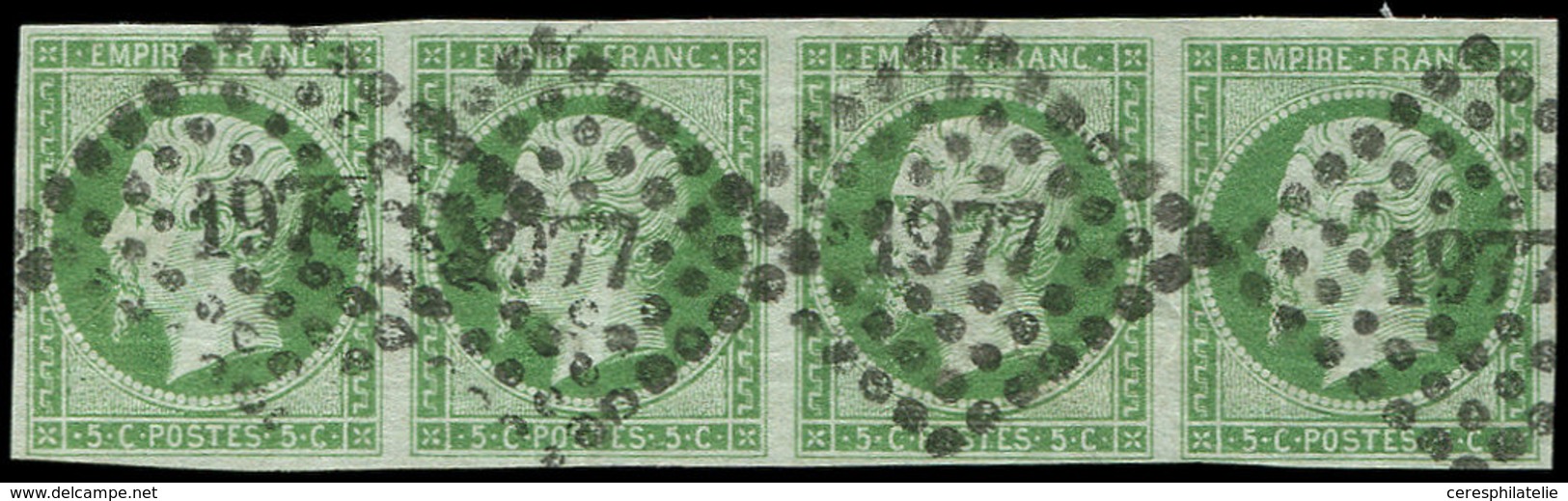 EMPIRE NON DENTELE - 12    5c. Vert, BANDE De 4 Obl. PC 1977, TB - 1853-1860 Napoleon III